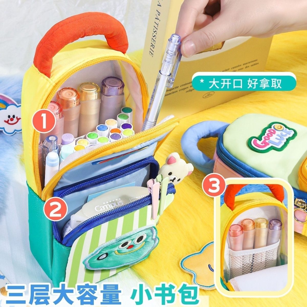 Beauty Makeup Box - 3D Kawaii Duży Wielowarstwowy Piórnik Wodoodporny