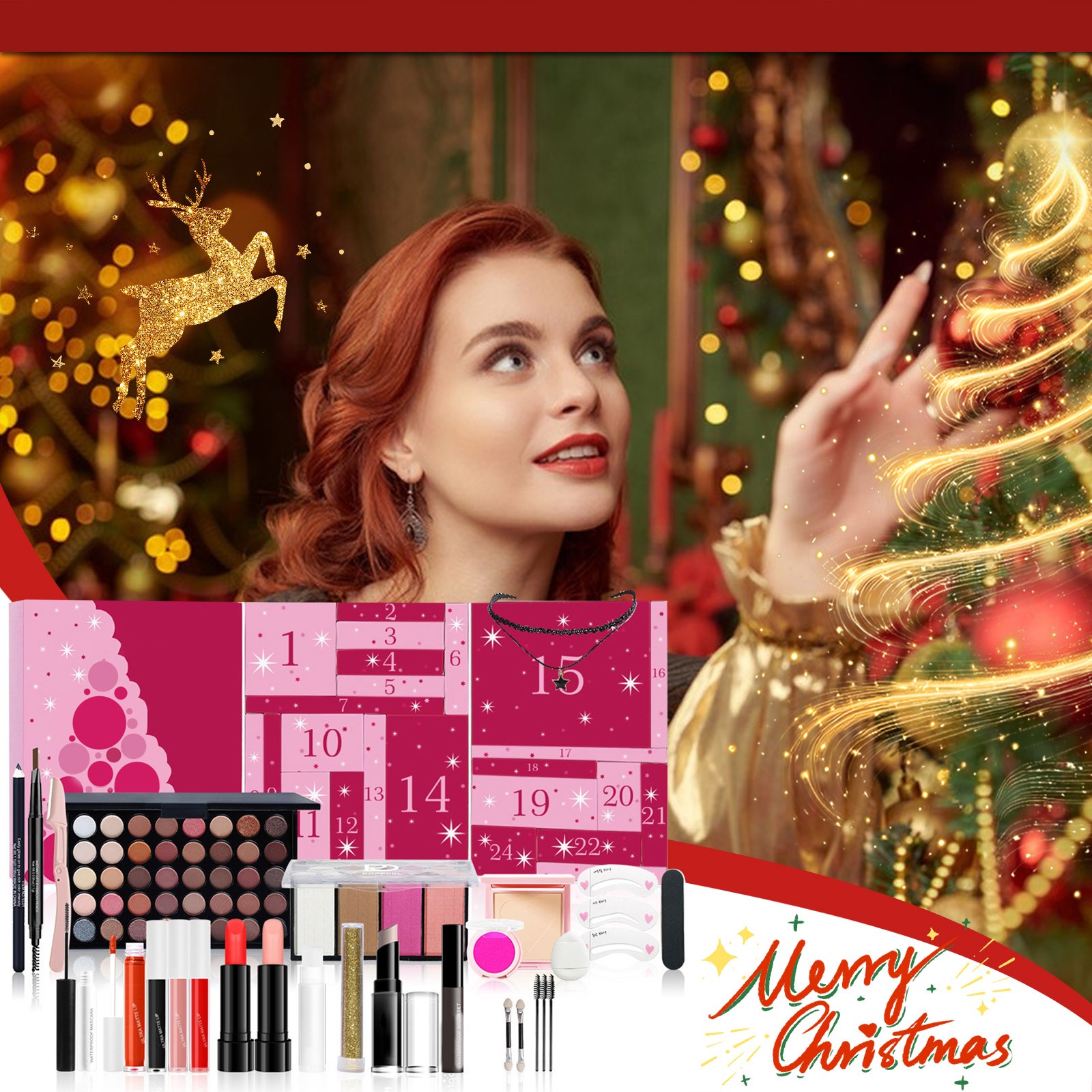 Beauty Makeup School - Dziewczęcy makijaż kalendarz adwentowy niespodzianka pudełko
