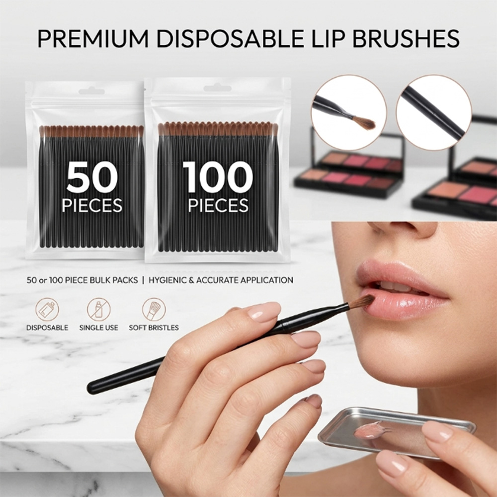 Beauty And Makeup Quotes - Zestaw 50/100 szt. jednorazowych pędzelków do