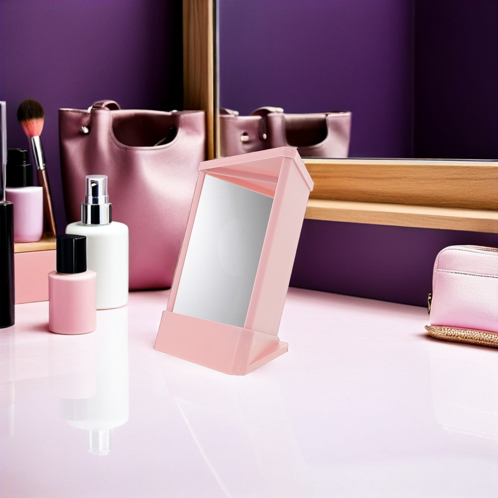 Różowe lusterko do makijażu z  – Beauty Makeup Images recenzja i cena
